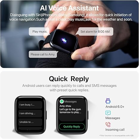 Smart Watch, 1.83" HD Smartwatch for Men Women (Answer/Make Calls), Fitness Watch with 100+ Sport Modes