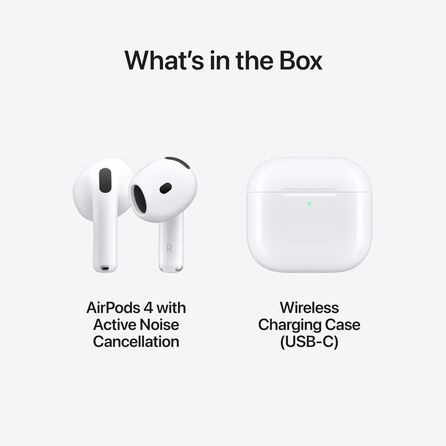 AirPods 4 β Active Noise Cancellation Earbuds, Personalized Spatial Sound, H2 Chip Performance, USB-C Charging Case, Wireless Charging, Clear Voice Mics, Comfort Fit | 1-Year Warranty | Easy Returns | Buy 1, Get 1 Free + AppleCare+ (1 Year Free)