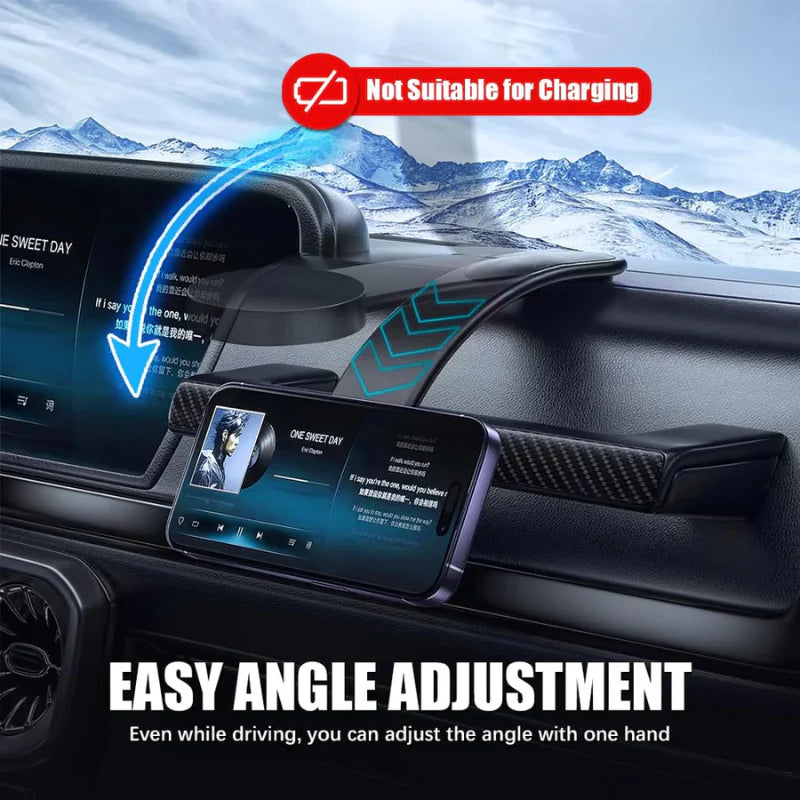 Magnum: Sleek Memory Metal 15W MagSafe Wireless Car Charger & Magnetic Phone Holder with Ultra-Strong Grip, Flexible Aluminum Bendable Arm & Dashboard Mount