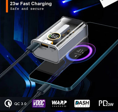 Element: 10,000mAh Compact Edition See-Thru Power Bank with PD 22.5W Fast Charging, Multiport Input/Output & LED Display