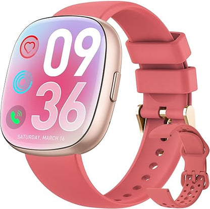 Smart Watches for Women Men with Call: Fitness Trackers with 24-Hour Heart Rate SpO2 Sleep Monitor 5ATM Waterproof 120+ Sport Mode Watches for Women gift Compatible with iPhone Android Phones(3 Bands)