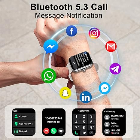 Smart Watch (Answer/Make Call), 1.96" HD Smartwatch for Women, 2025 Fitness Watch with 112+ Sport Mode/Pedometer/Calories/Sleep/Heart Rate Monitor, IP68 Waterproof Fitness Tracker for Android iOS