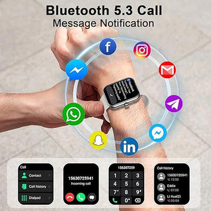 Smart Watch (Answer/Make Call), 1.96" HD Smartwatch for Women, 2025 Fitness Watch with 112+ Sport Mode/Pedometer/Calories/Sleep/Heart Rate Monitor, IP68 Waterproof Fitness Tracker for Android iOS