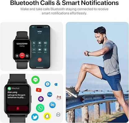 Smart Watch, 1.83" HD Smartwatch for Men Women (Answer/Make Calls), Fitness Watch with 100+ Sport Modes