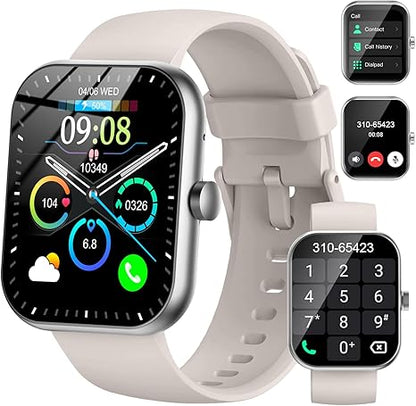 Smart Watch (Answer/Make Call), 1.96" HD Smartwatch for Women, 2025 Fitness Watch with 112+ Sport Mode/Pedometer/Calories/Sleep/Heart Rate Monitor, IP68 Waterproof Fitness Tracker for Android iOS