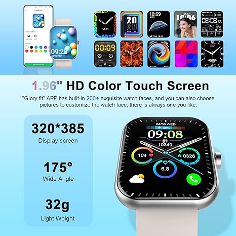 Smart Watch (Answer/Make Call), 1.96" HD Smartwatch for Women, 2025 Fitness Watch with 112+ Sport Mode/Pedometer/Calories/Sleep/Heart Rate Monitor, IP68 Waterproof Fitness Tracker for Android iOS
