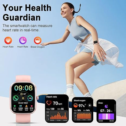 Smart Watch(Answer/Make Call), 1.91" Smartwatch for Men Women, NEW Fitness Watch with 110+ Sport Modes, Fitness Activity Tracke with Pedometer/Sleep Monitor/Heart Rate/IP68 Waterproof, for Android iOS