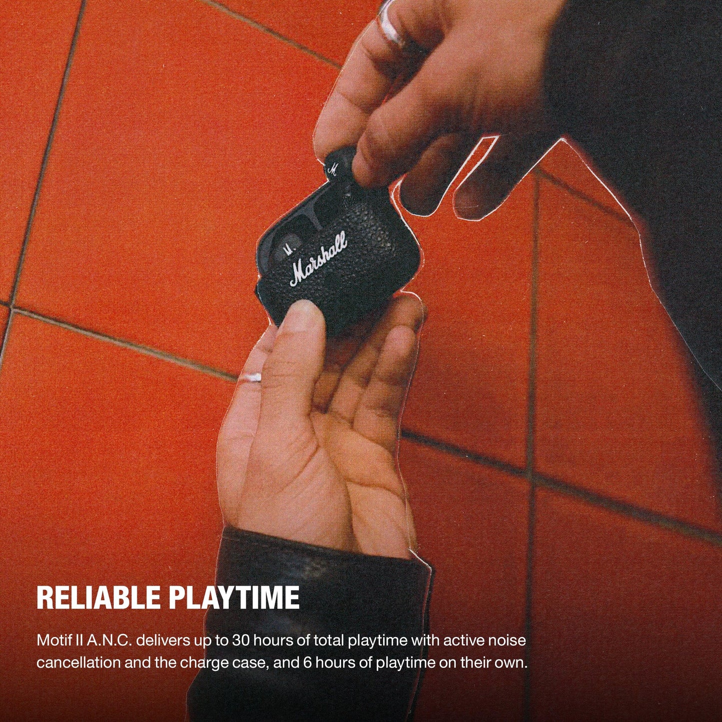 Marshall Motif II – True Wireless ANC Earbuds with Deep Bass, 30H Playtime, Dual Mic Clear Calls, Water-Resistant Design, Customizable EQ + Free Protective Carry Case | 1-Year Warranty | Easy 14-Day Returns (US Model)